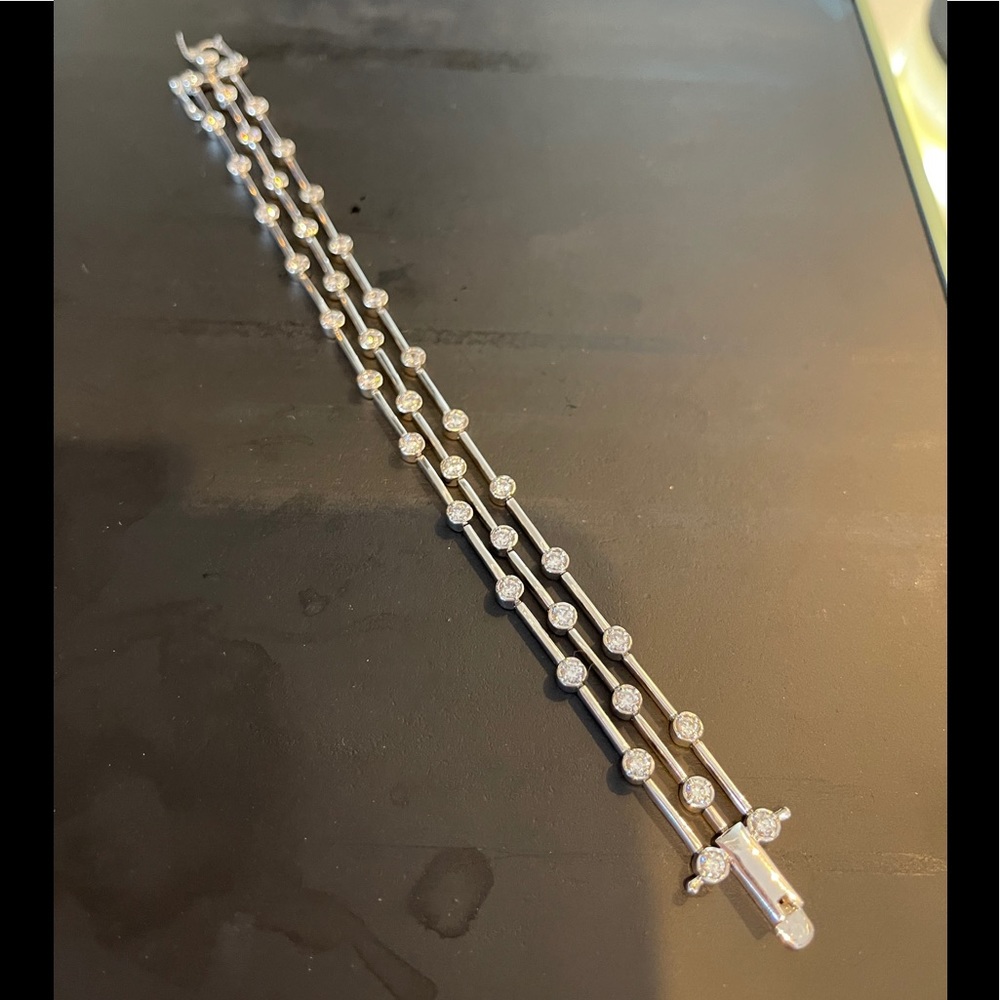 Triple strand sterling silver bracelet